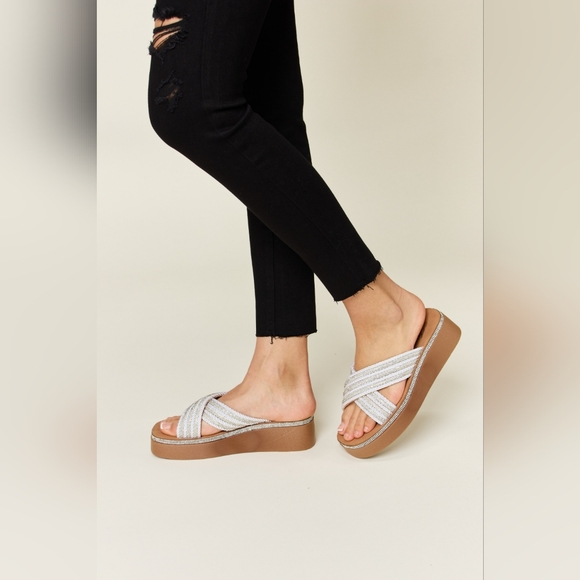 Forever Link Rhinestone Platform Wedge Sandals - Picture 5 of 7